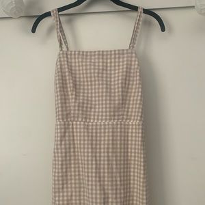 American Eagle tan gingham dress // small